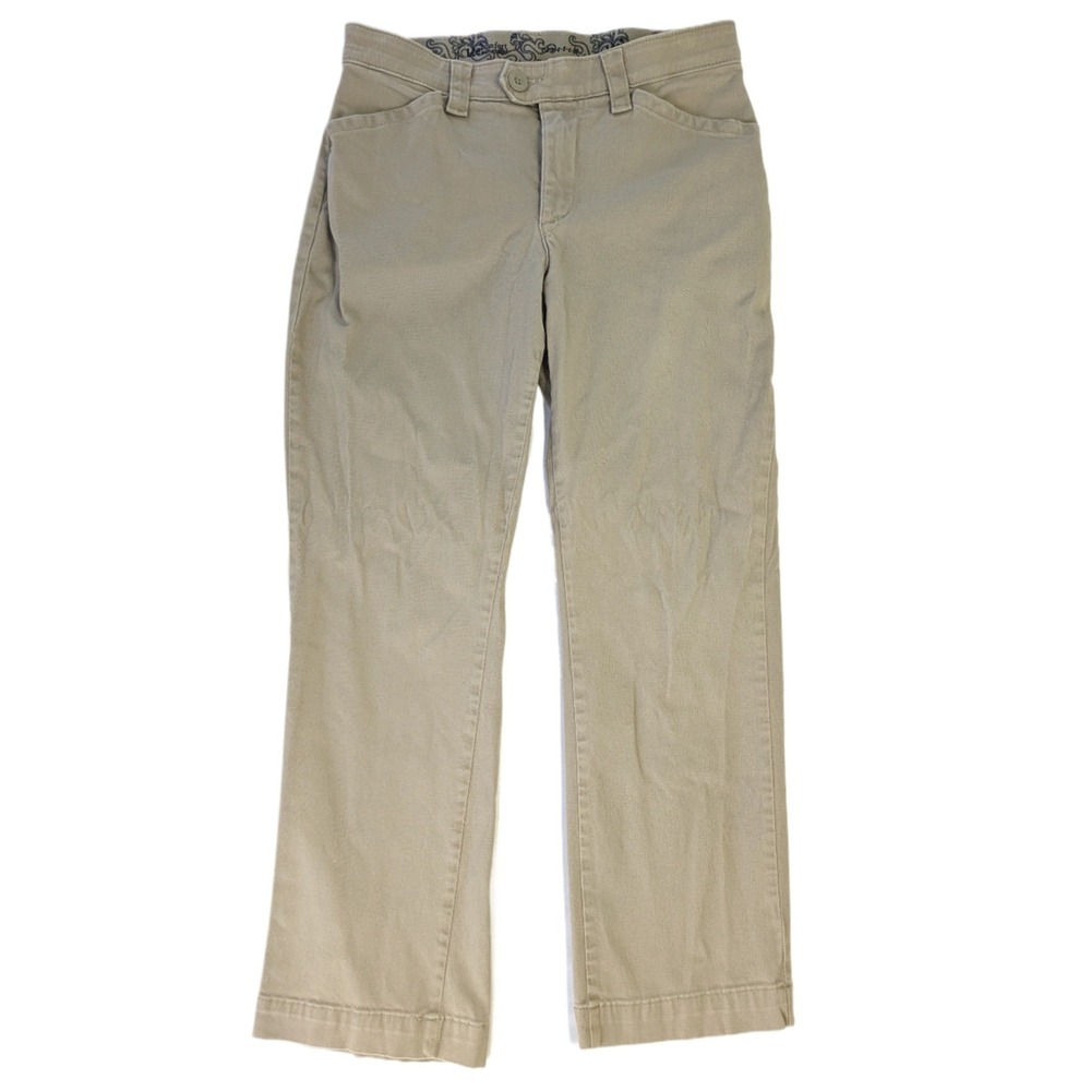 Lee Comfort Waistband Khaki Pants Tan Straight Leg Petite 4S 4C Petite 30x28